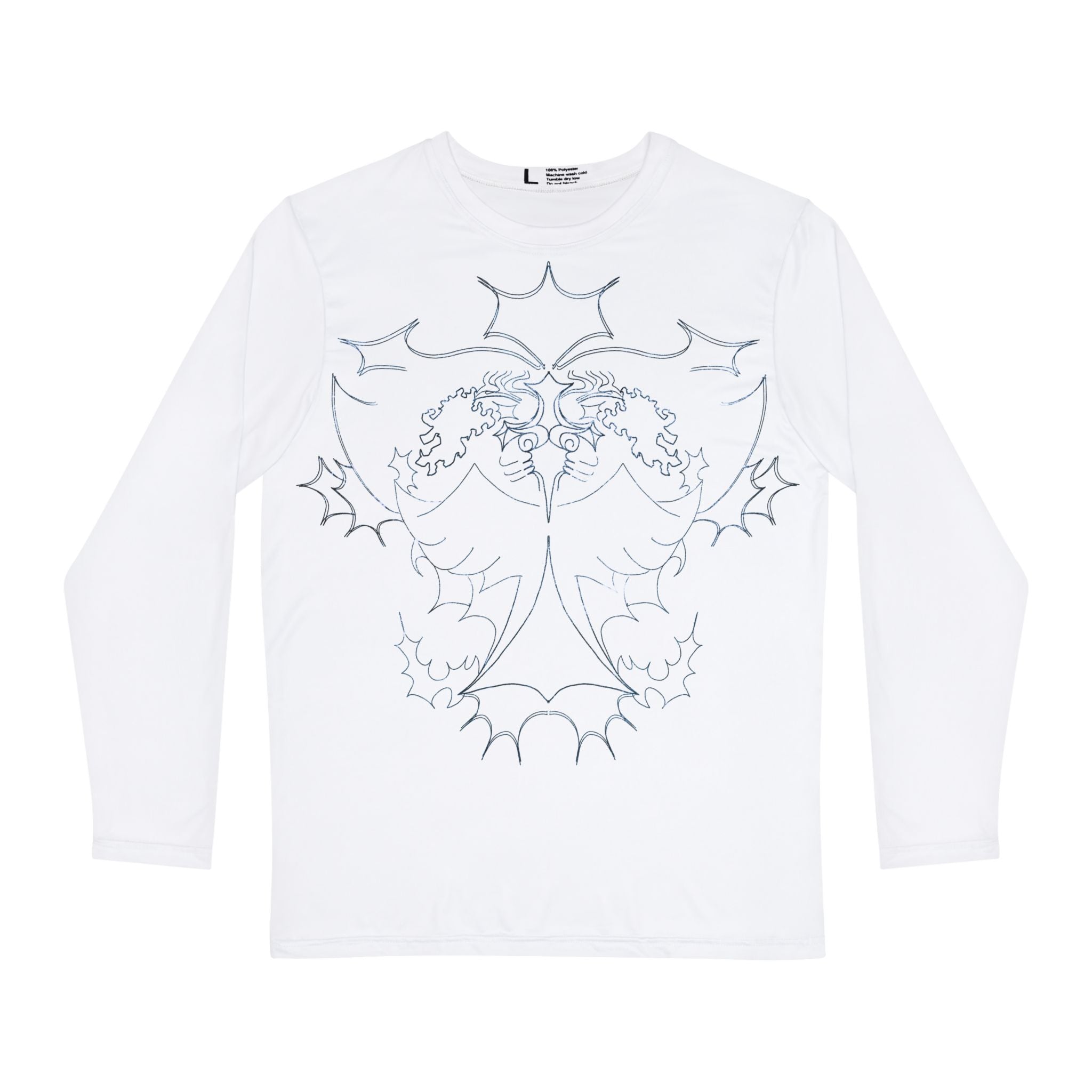 Ultrathin Angel Graphic Long Sleeve Front - Blue | White