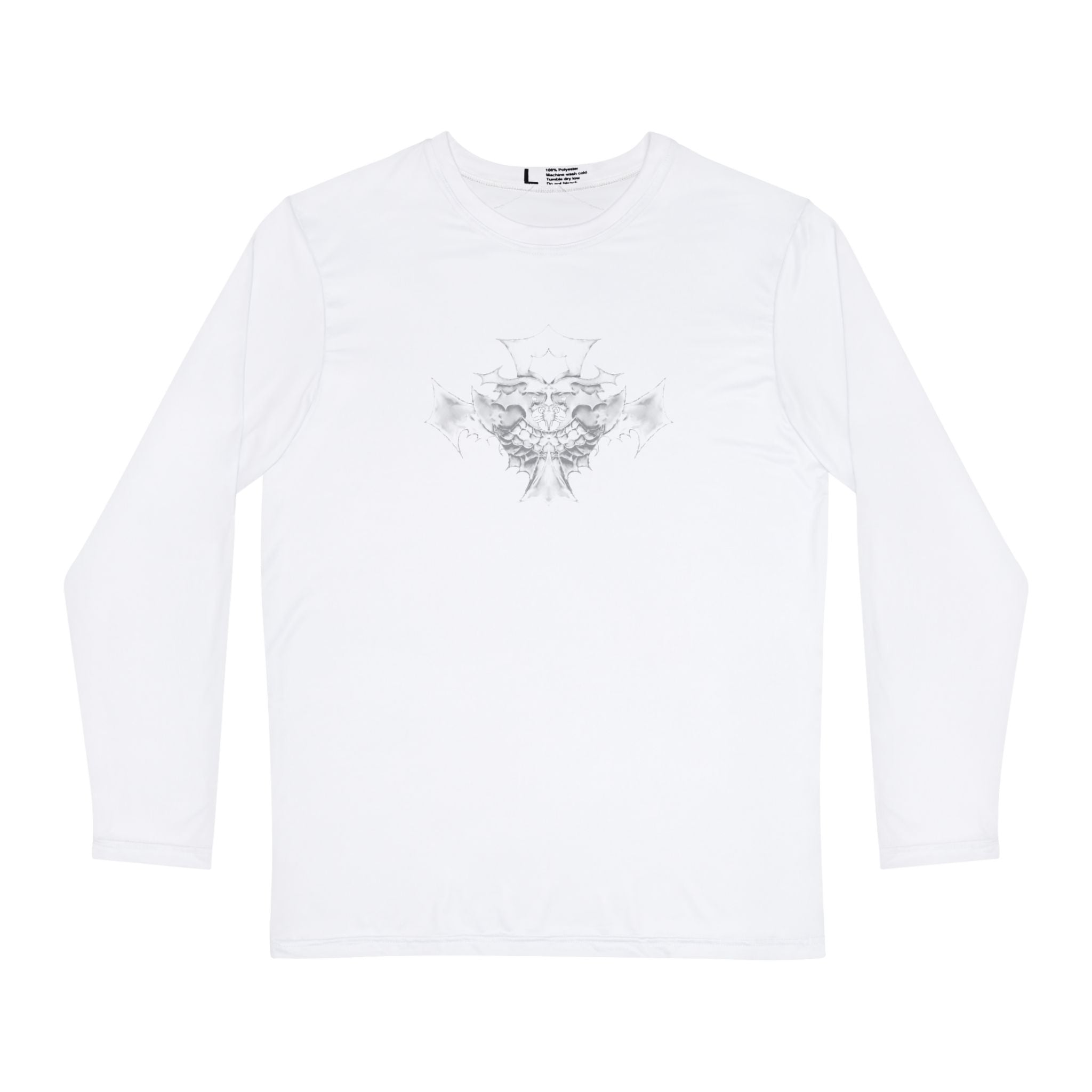 Regular Saint Graphic Long Sleeve Front & Back - Gray | White