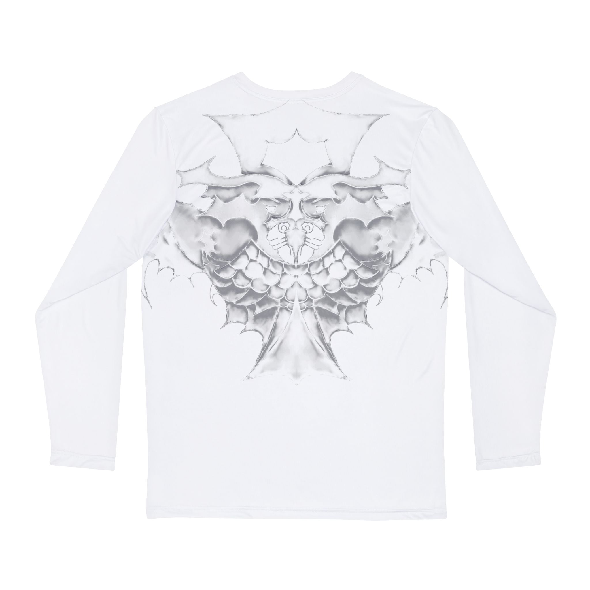 Regular Saint Graphic Long Sleeve Front & Back - Gray | White